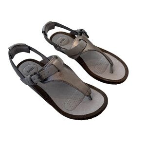 Teva Sandals Womens 8 Mahonia 3 Point Wedge Slingback 1121425 Brown Leather Cork